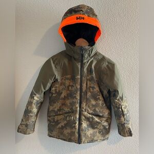 Helly Hansen Camo Jacket with Bright Orange Accents